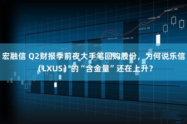 宏融信 Q2财报季前夜大手笔回购股份,为何说乐信(LXUS)的“含金量”还在上升?